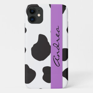 Kuhdruck, Kuhstrümpfe, Schwarz und Weiß, Ihr Name Case-Mate iPhone Hülle