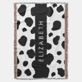 Kuhdruck, Kuhstrümpfe, Schwarz und Weiß, Ihr Name Decke (Vorderseite Vertikal)