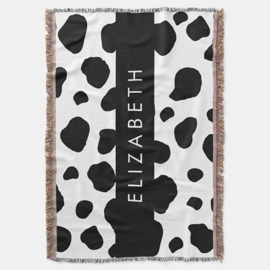 Kuhdruck, Kuhstrümpfe, Schwarz und Weiß, Ihr Name Decke (Vorderseite Vertikal)