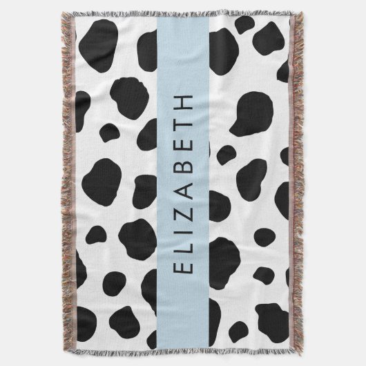 Kuhdruck, Kuhstrümpfe, Schwarz und Weiß, Ihr Name Decke (Vorderseite Vertikal)