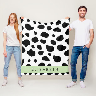 Kuhdruck, Kuhstrümpfe, Schwarz und Weiß, Ihr Name Fleecedecke