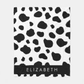 Kuhdruck, Kuhstrümpfe, Schwarz und Weiß, Ihr Name Fleecedecke (Vorderseite)