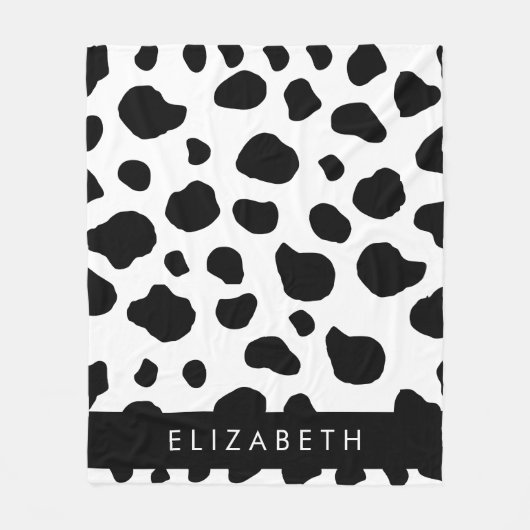 Kuhdruck, Kuhstrümpfe, Schwarz und Weiß, Ihr Name Fleecedecke (Vorderseite)