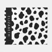 Kuhdruck, Kuhstrümpfe, Schwarz und Weiß, Ihr Name Fleecedecke (Vorderseite (Horizontal))