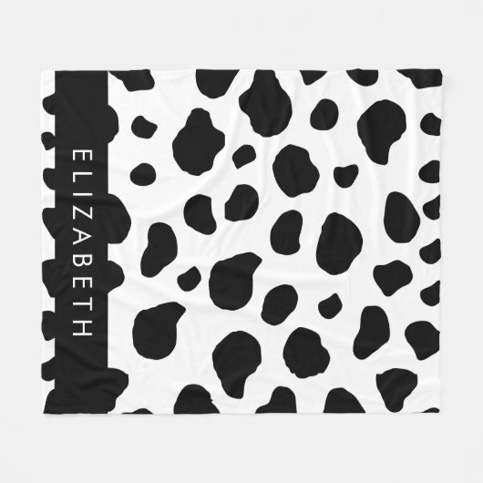 Kuhdruck, Kuhstrümpfe, Schwarz und Weiß, Ihr Name Fleecedecke (Vorderseite (Horizontal))