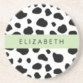 Kuhdruck, Kuhstrümpfe, Schwarz und Weiß, Ihr Name Getränkeuntersetzer (Vorne)
