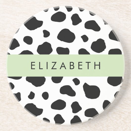 Kuhdruck, Kuhstrümpfe, Schwarz und Weiß, Ihr Name Getränkeuntersetzer (Vorne)