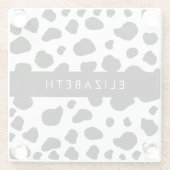 Kuhdruck, Kuhstrümpfe, Schwarz und Weiß, Ihr Name Glasuntersetzer (Rückseite)