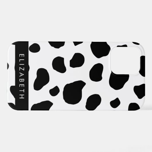 Kuhdruck, Kuhstrümpfe, Schwarz und Weiß, Ihr Name iPhone Hülle (Rückseite (Horizontal))