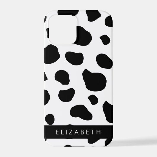 Kuhdruck, Kuhstrümpfe, Schwarz und Weiß, Ihr Name iPhone Hülle (Rückseite)