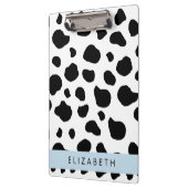 Kuhdruck, Kuhstrümpfe, Schwarz und Weiß, Ihr Name Klemmbrett (Links)