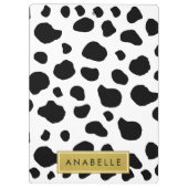 Kuhdruck, Kuhstrümpfe, Schwarz und Weiß, Ihr Name Klemmbrett (Rückseite)