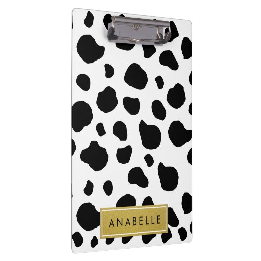 Kuhdruck, Kuhstrümpfe, Schwarz und Weiß, Ihr Name Klemmbrett (Rechts)