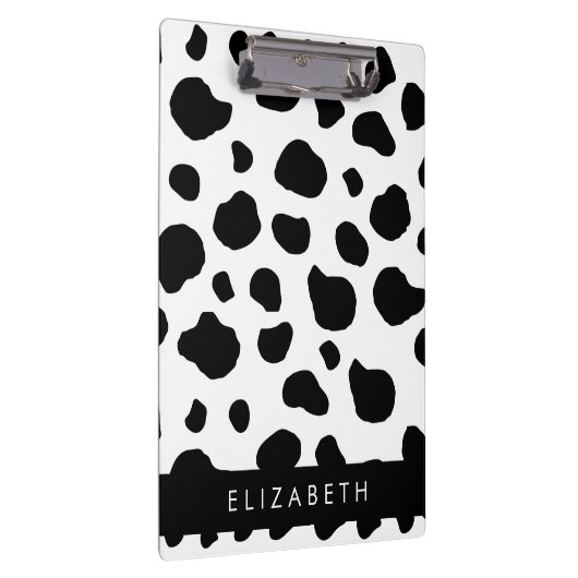 Kuhdruck, Kuhstrümpfe, Schwarz und Weiß, Ihr Name Klemmbrett (Rechts)