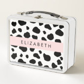 Kuhdruck, Kuhstrümpfe, Schwarz und Weiß, Ihr Name Metall Brotdose (Vorderseite)