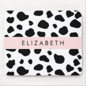 Kuhdruck, Kuhstrümpfe, Schwarz und Weiß, Ihr Name Mousepad (Vorne)