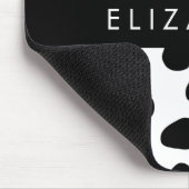 Kuhdruck, Kuhstrümpfe, Schwarz und Weiß, Ihr Name Mousepad (Ecke)