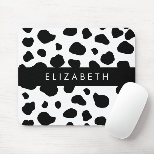Kuhdruck, Kuhstrümpfe, Schwarz und Weiß, Ihr Name Mousepad (Mit Mouse)