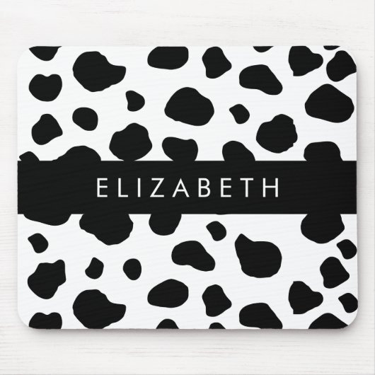 Kuhdruck, Kuhstrümpfe, Schwarz und Weiß, Ihr Name Mousepad (Vorne)
