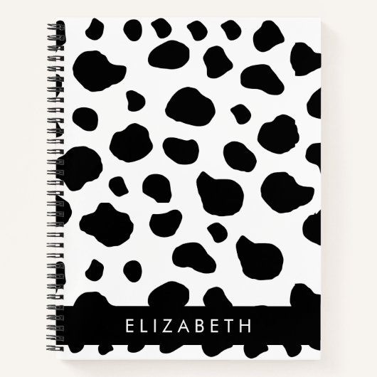 Kuhdruck, Kuhstrümpfe, Schwarz und Weiß, Ihr Name Notizblock (Vorderseite)