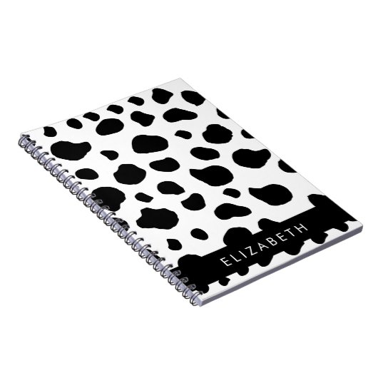 Kuhdruck, Kuhstrümpfe, Schwarz und Weiß, Ihr Name Notizblock (Rechte Seite)