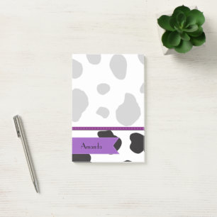 Kuhdruck, Kuhstrümpfe, Schwarz und Weiß, Ihr Name Post-it Klebezettel