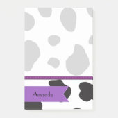 Kuhdruck, Kuhstrümpfe, Schwarz und Weiß, Ihr Name Post-it Klebezettel (Vorderseite)