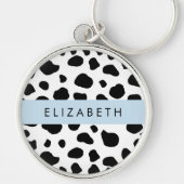 Kuhdruck, Kuhstrümpfe, Schwarz und Weiß, Ihr Name Schlüsselanhänger (Vorne)