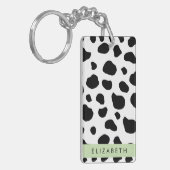 Kuhdruck, Kuhstrümpfe, Schwarz und Weiß, Ihr Name Schlüsselanhänger (Vorderseite links)