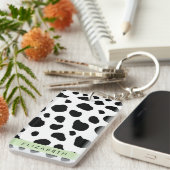 Kuhdruck, Kuhstrümpfe, Schwarz und Weiß, Ihr Name Schlüsselanhänger (Vorderseite rechts)