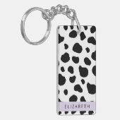 Kuhdruck, Kuhstrümpfe, Schwarz und Weiß, Ihr Name Schlüsselanhänger (Vorderseite links)