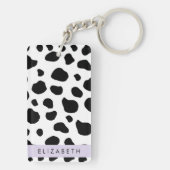 Kuhdruck, Kuhstrümpfe, Schwarz und Weiß, Ihr Name Schlüsselanhänger (Rückseite)