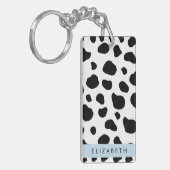 Kuhdruck, Kuhstrümpfe, Schwarz und Weiß, Ihr Name Schlüsselanhänger (Vorderseite links)