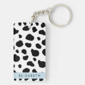 Kuhdruck, Kuhstrümpfe, Schwarz und Weiß, Ihr Name Schlüsselanhänger (Rückseite)