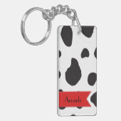 Kuhdruck, Kuhstrümpfe, Schwarz und Weiß, Ihr Name Schlüsselanhänger (Vorderseite links)