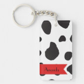 Kuhdruck, Kuhstrümpfe, Schwarz und Weiß, Ihr Name Schlüsselanhänger (Vorderseite)