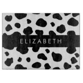 Kuhdruck, Kuhstrümpfe, Schwarz und Weiß, Ihr Name Schneidebrett (Vorderseite)
