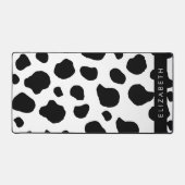 Kuhdruck, Kuhstrümpfe, Schwarz und Weiß, Ihr Name Schreibtischunterlage (Vorderseite)