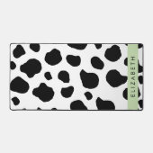 Kuhdruck, Kuhstrümpfe, Schwarz und Weiß, Ihr Name Schreibtischunterlage (Vorderseite)