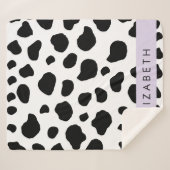 Kuhdruck, Kuhstrümpfe, Schwarz und Weiß, Ihr Name Sherpadecke (Vorderseite (Horizontal))