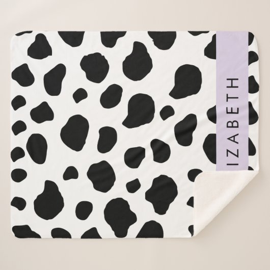 Kuhdruck, Kuhstrümpfe, Schwarz und Weiß, Ihr Name Sherpadecke (Vorderseite (Horizontal))