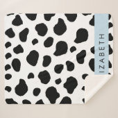 Kuhdruck, Kuhstrümpfe, Schwarz und Weiß, Ihr Name Sherpadecke (Vorderseite (Horizontal))