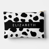 Kuhdruck, Kuhstrümpfe, Schwarz und Weiß, Ihr Name Zubehörtasche (Rückseite)