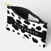 Kuhdruck, Kuhstrümpfe, Schwarz und Weiß, Ihr Name Zubehörtasche (Offen)