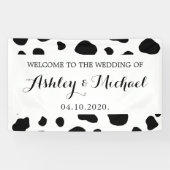 Kuhdruck, Kuhstrümpfe, schwarz-weiß, Hochzeit Banner (Horizontal)