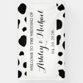 Kuhdruck, Kuhstrümpfe, schwarz-weiß, Hochzeit Banner (Vertikal)