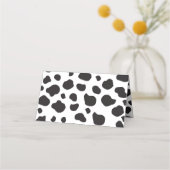 Kuhdruck, Kuhstrümpfe, schwarz-weiß, Hochzeit Platzkarte (Rückseite)