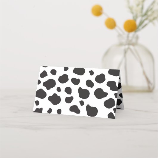 Kuhdruck, Kuhstrümpfe, schwarz-weiß, Hochzeit Platzkarte (Rückseite)