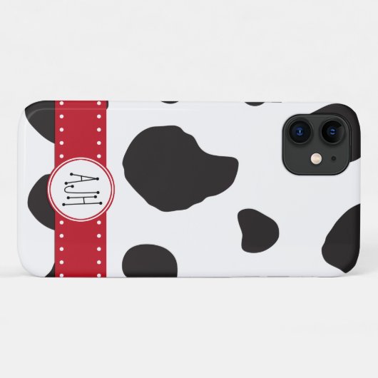 Kuhdruck, Kuhstrümpfe, schwarz-weiß, Monogramm Case-Mate iPhone Hülle (Rückseite (Horizontal))