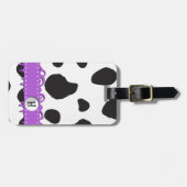 Kuhdruck, Kuhstrümpfe, schwarz-weiß, Monogramm Gepäckanhänger (Vorderseite horizontal)